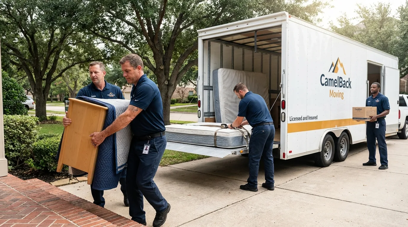 Crew loading residential truck for cross-state move from Rutledge, TN